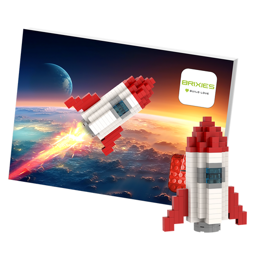 BRIXIES Postkarte Rakete