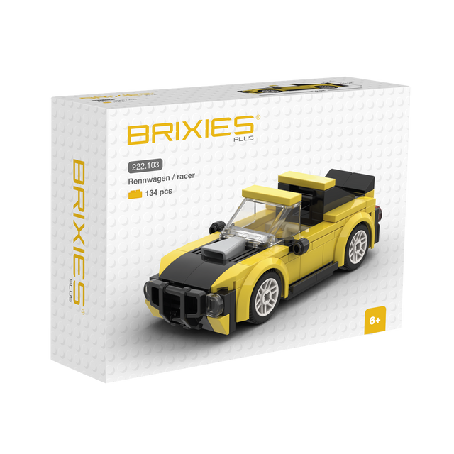 BRIXIES Plus Mini Rennwagen gelb / Mini Racer yellow