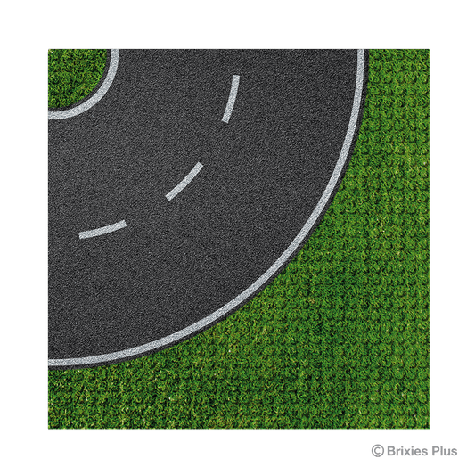 BRIXIES Plus Designer Platte Staße Kurve 32 x 32 Noppen