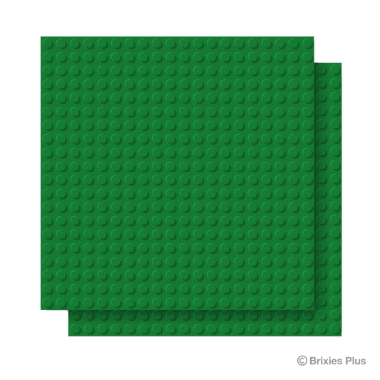 BRIXIES Plus Basis Platte Grün 20 x 20 Noppen Doppelpack