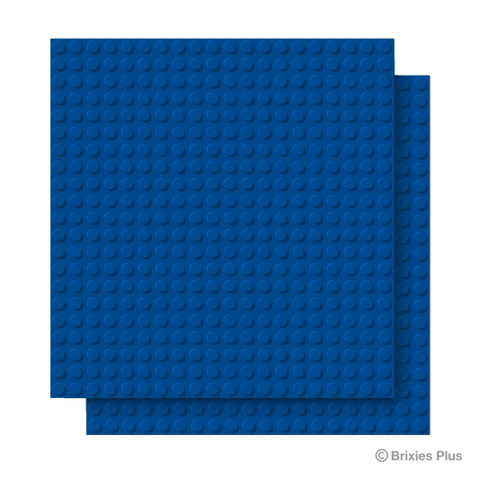 BRIXIES Plus Basis Platte Blau 20 x 20 Noppen Doppeltpack