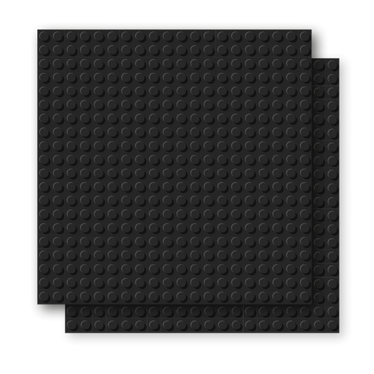 BRIXIES Plus Basis Platte schwarz 20 x 20 Noppen Doppelpack