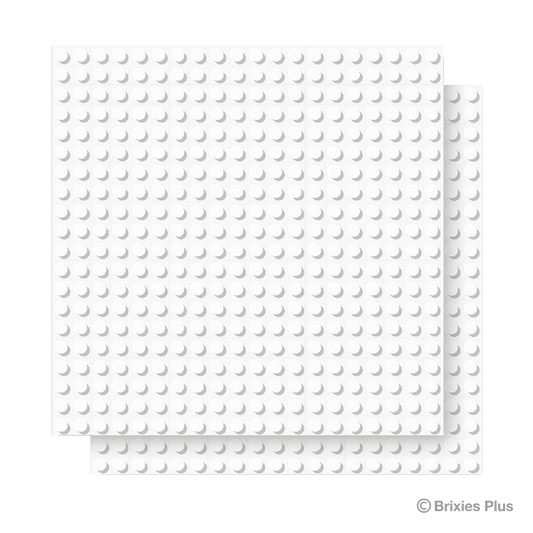 BRIXIES Plus Basis Platte Weiß 20 x 20 Noppen Doppelpack