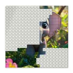 BRIXIES Plus Bedruckte Puzzle Platten nach Wunsch Weiß 20 x 20 cm