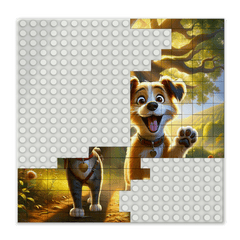 BRIXIES Plus Bedruckte Puzzle Platten nach Wunsch Weiß 20 x 20 cm