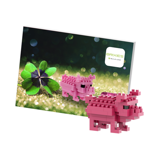 BRIXIES Postkarte Glücksschwein