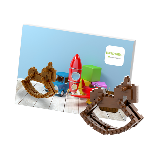 BRIXIES Postkarte Schaukelpferd