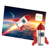 BRIXIES Postkarte Rakete