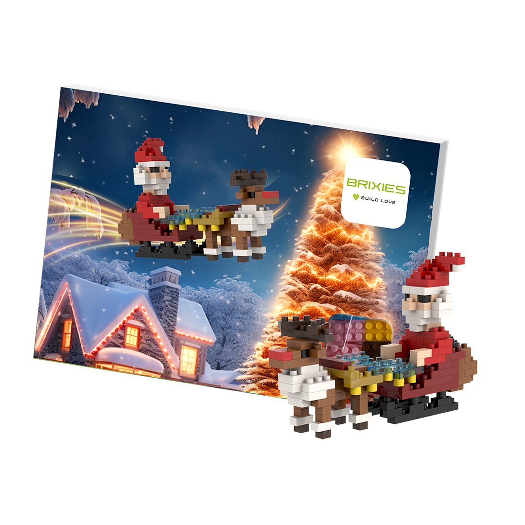 BRIXIES Weihnachtsmann mit Schlitten