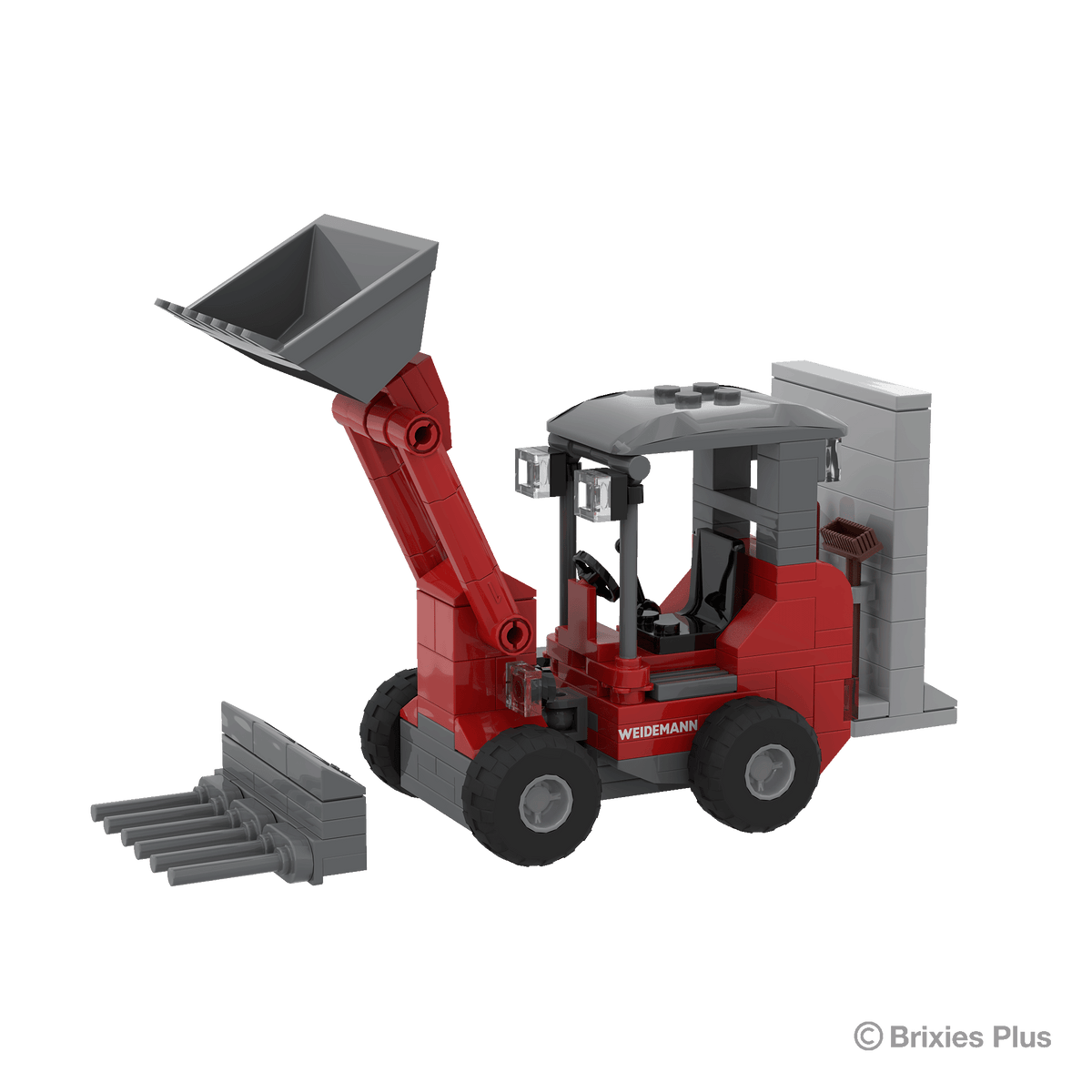 BRIXIES Plus Weidemann 1190e mit Wallbock + Schaufel