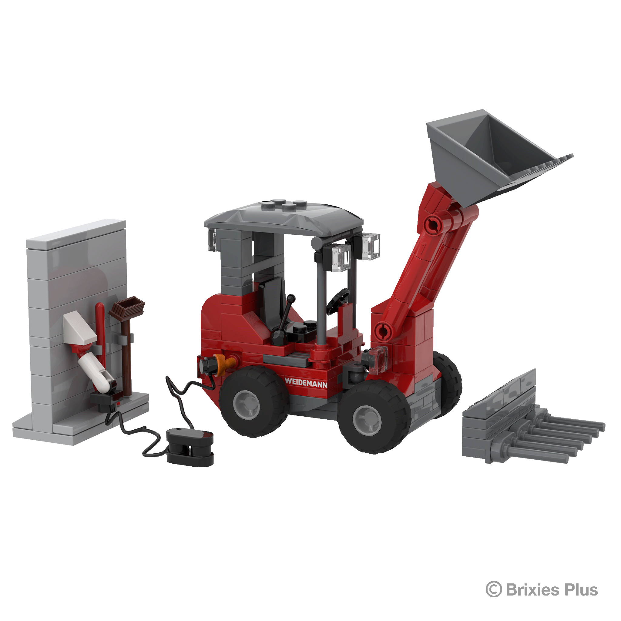 BRIXIES Plus Weidemann 1190e with wall stand + shovel