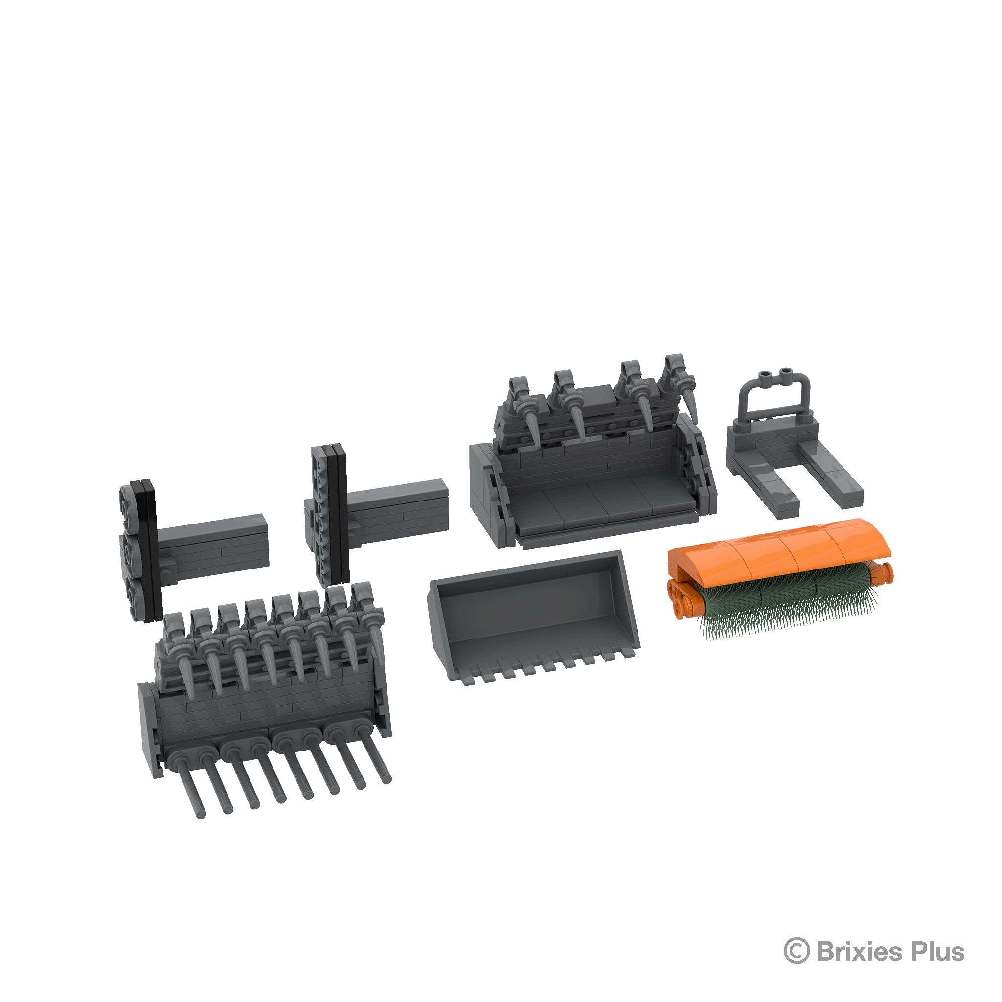 BRIXIES Plus Weidemann 3060 Greifschaufel & Plattengabel + Zubehör