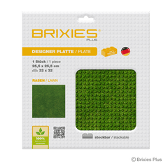 BRIXIES Plus Designer Platte Rasen 32 x 32 Noppen