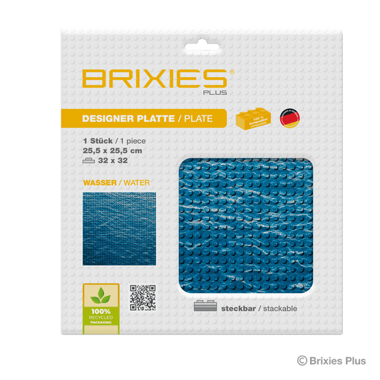 BRIXIES Plus Designer Platte Wasser 32 x 32 Noppen