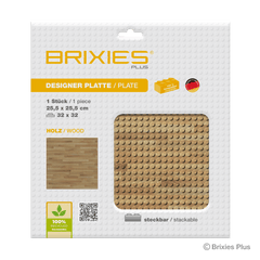 BRIXIES Plus Designer Platte Holz 32 x 32 Noppen