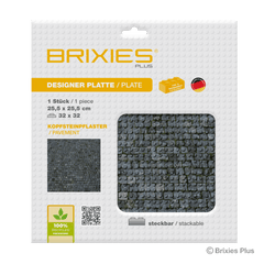 BRIXIES Plus Designer Platte Kopfsteinpflaster 32 x 32 Noppen