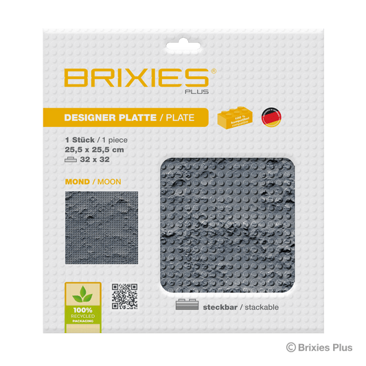 BRIXIES Plus Designer Platte Mond 32 x 32 Noppen