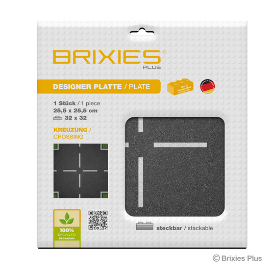 BRIXIES Plus Designer Platte Straße Kreuzung 32 x 32 Noppen