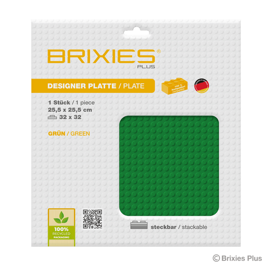 BRIXIES Plus Basis Platte Grün 32 x 32 Noppen