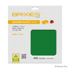 BRIXIES Plus Basis Platte Grün 32 x 32 Noppen
