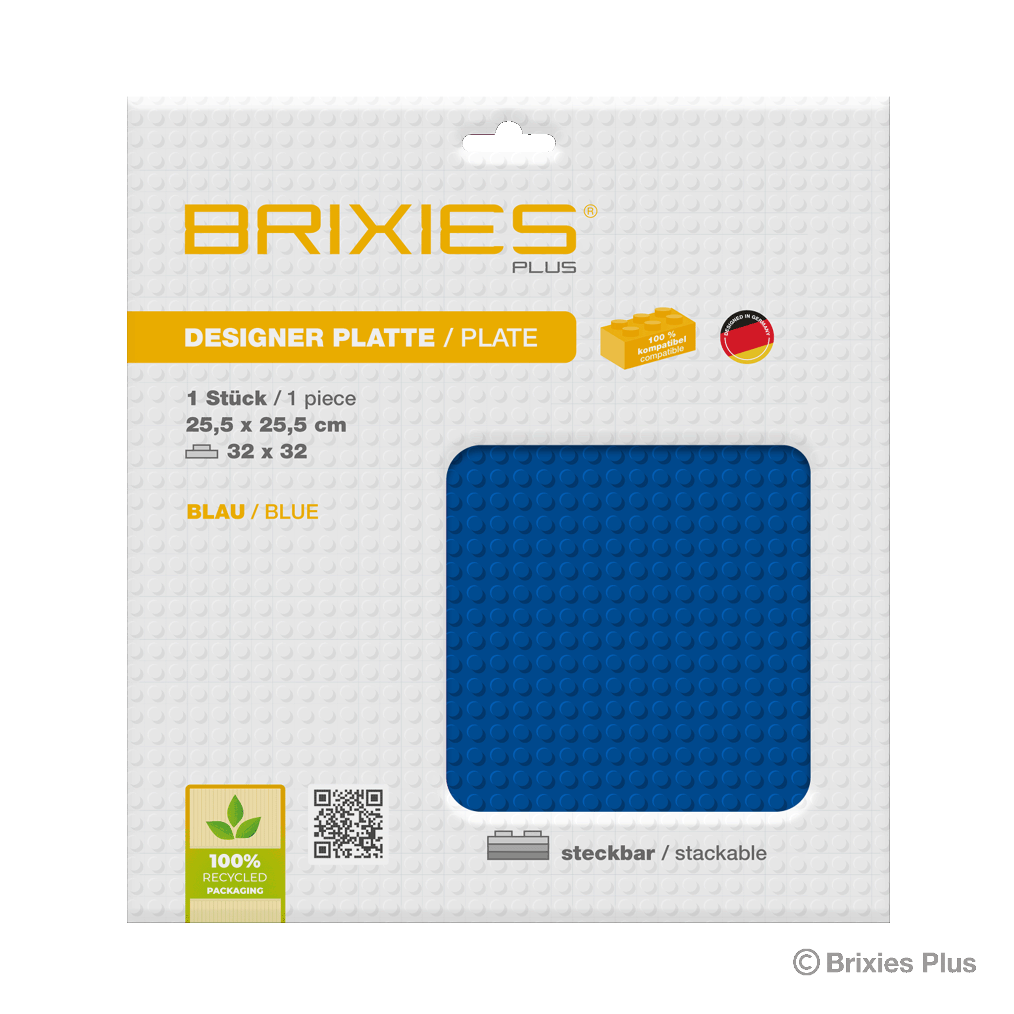 BRIXIES Plus Basis Platte Blau 32 x 32 Noppen