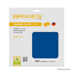BRIXIES Plus Basis Platte Blau 32 x 32 Noppen