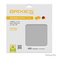 BRIXIES Plus Basis Platte Hellgrau 32 x 32 Noppen