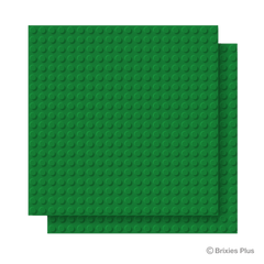 BRIXIES Plus Basis Platte Grün 20 x 20 Noppen Doppelpack