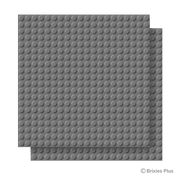 BRIXIES Plus Basis Platte Dunkelgrau 20 x 20 Noppen Doppelpack