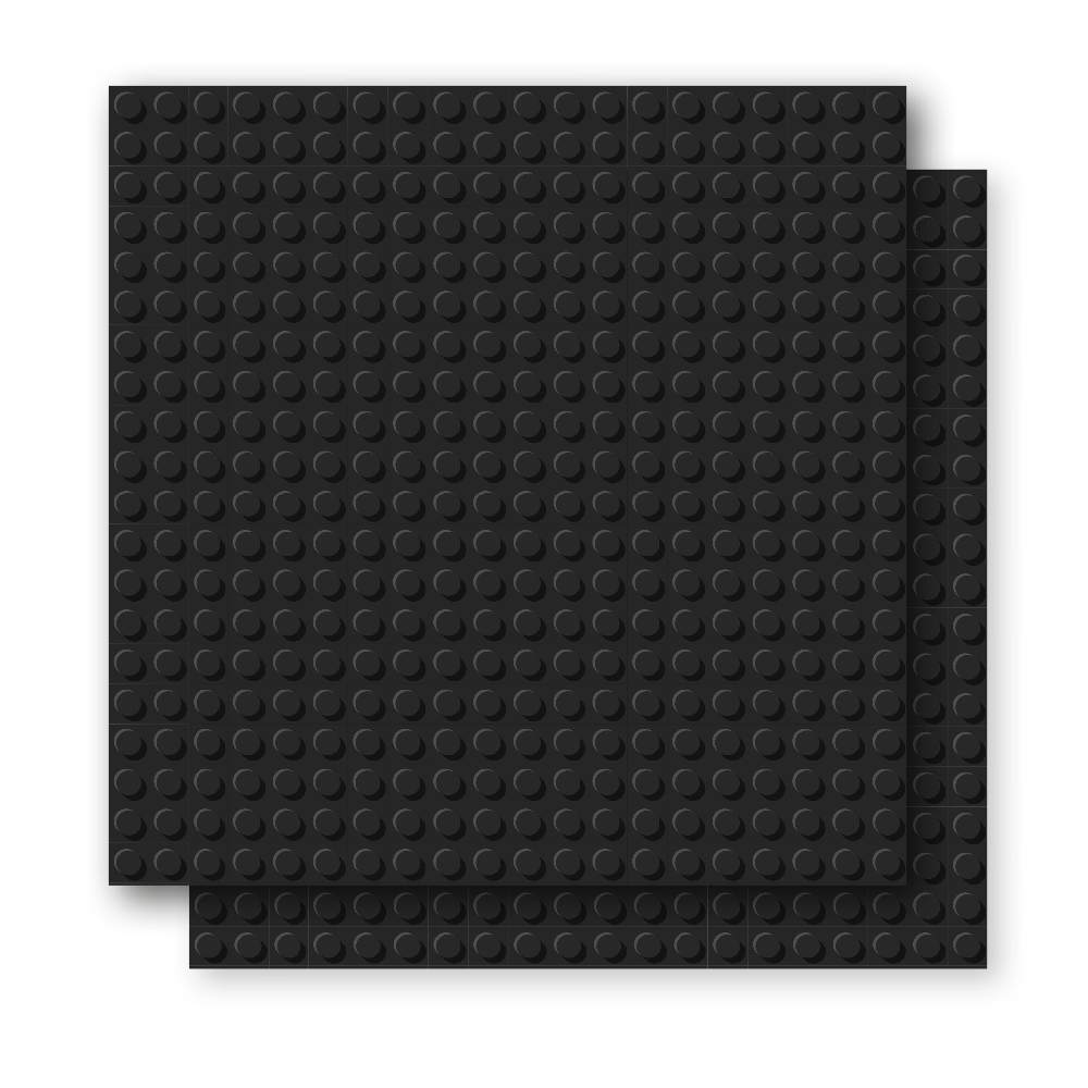 BRIXIES Plus Basis Platte schwarz 20 x 20 Noppen Doppelpack