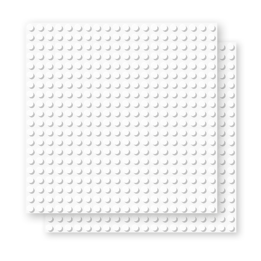 BRIXIES Plus Basis Platte Weiß 20 x 20 Noppen Doppelpack