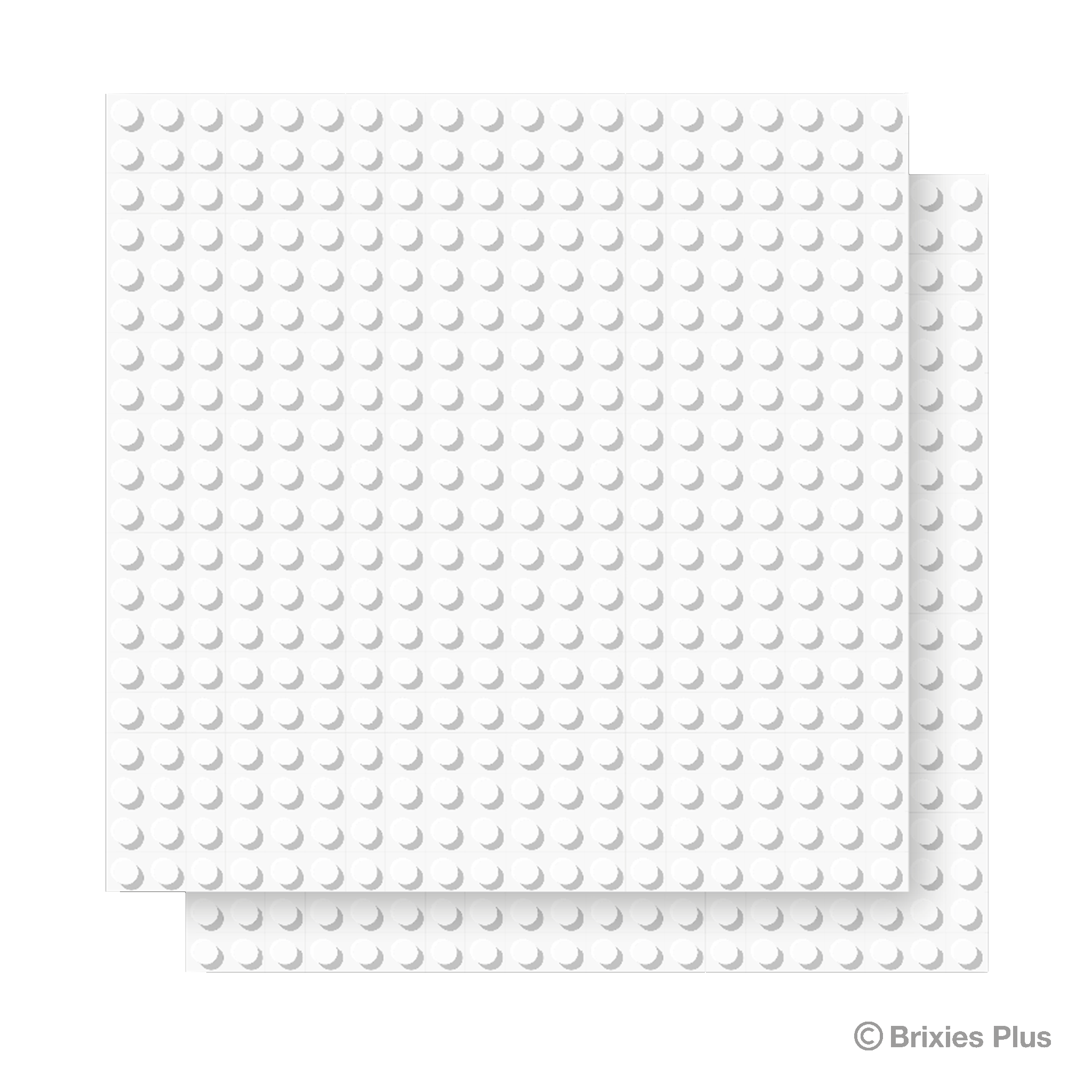 BRIXIES Plus Basis Platte Weiß 20 x 20 Noppen Doppelpack