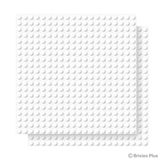 BRIXIES Plus Basis Platte Weiß 20 x 20 Noppen Doppelpack