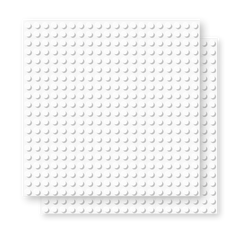 BRIXIES Plus Basis Platte Weiß 20 x 20 Noppen Doppelpack