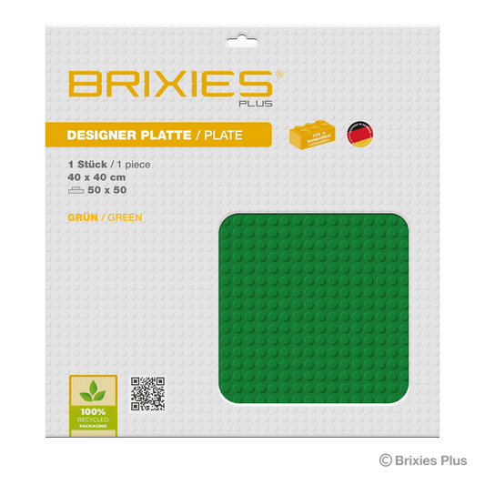 BRIXIES Plus Basis Platte Grün 50 x 50 Noppen