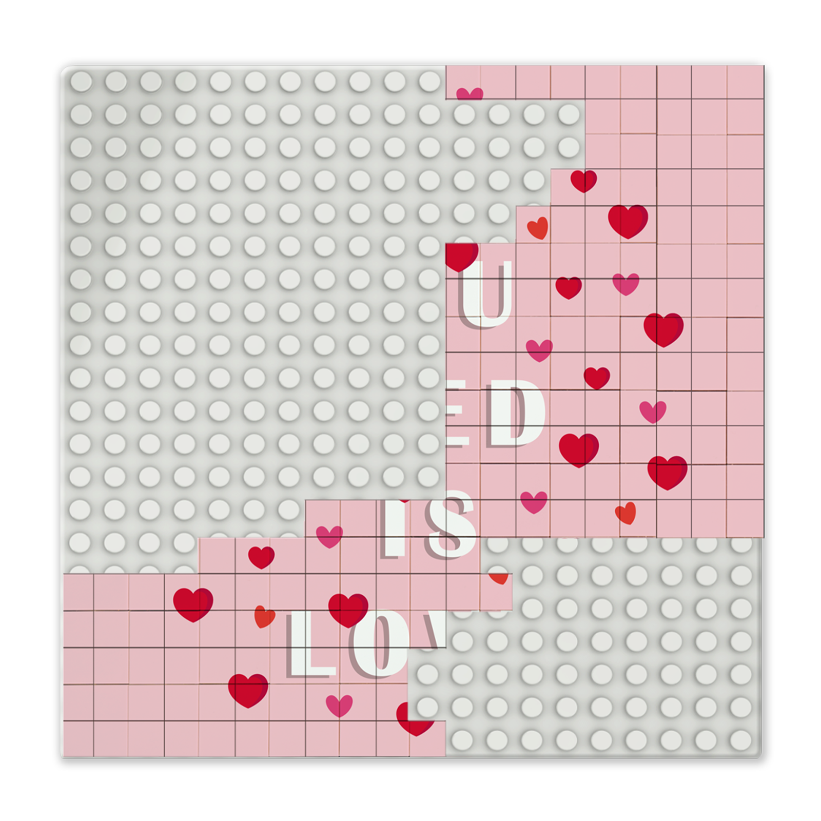 BRIXIES Plus Printed Puzzle Boards as desired White 20x20 studs (16x16 cm)