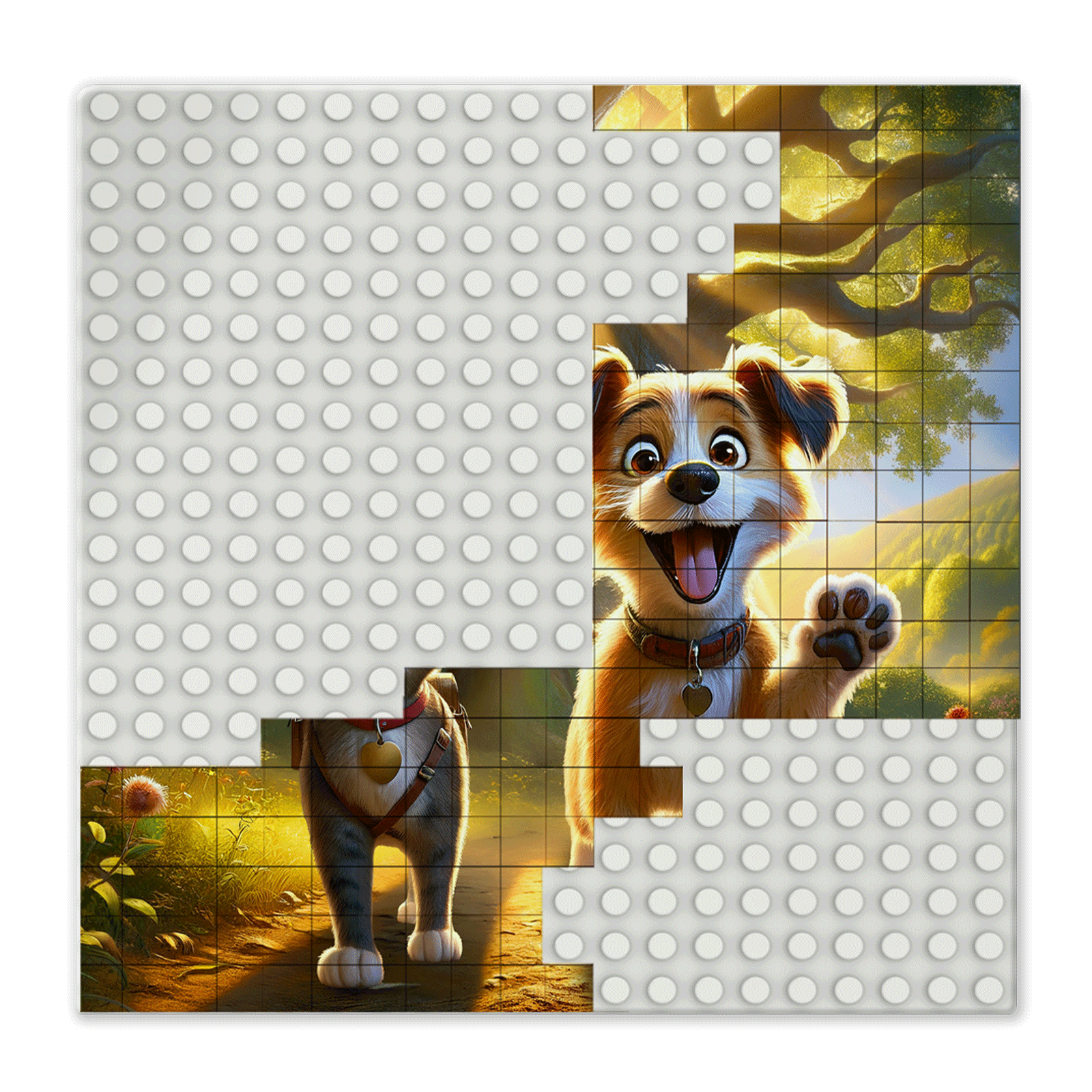 BRIXIES Plus Printed Puzzle Boards as desired White 20x20 studs (16x16 cm)