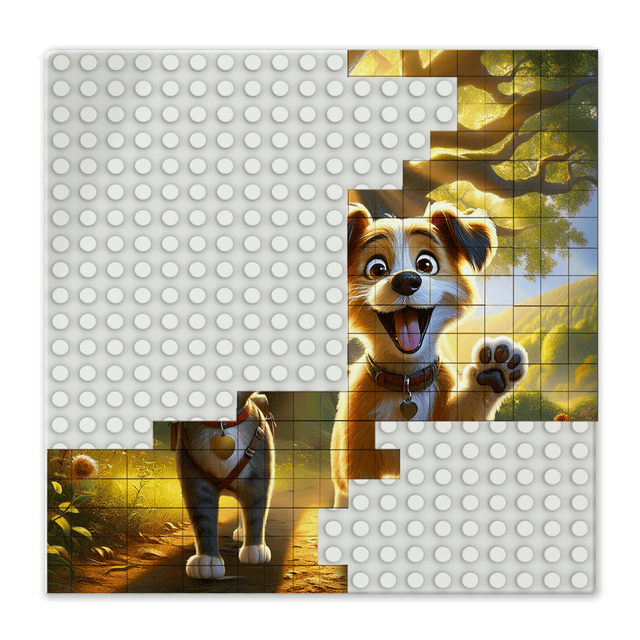BRIXIES Plus Bedruckte Puzzle Platten nach Wunsch Weiß 20 x 20 cm