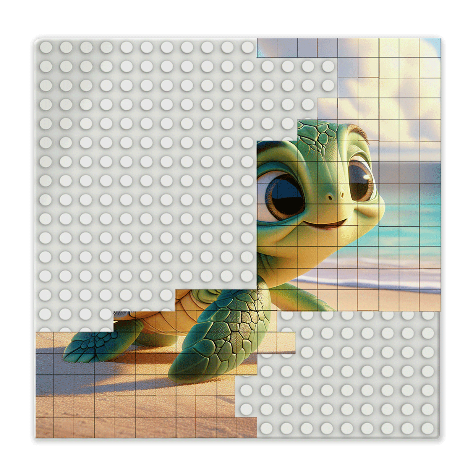 BRIXIES Plus Bedruckte Puzzle Platten nach Wunsch Weiß 20x20 Noppen (16x16 cm)