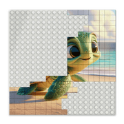 BRIXIES Plus Printed Puzzle Boards as desired White 20x20 studs (16x16 cm)