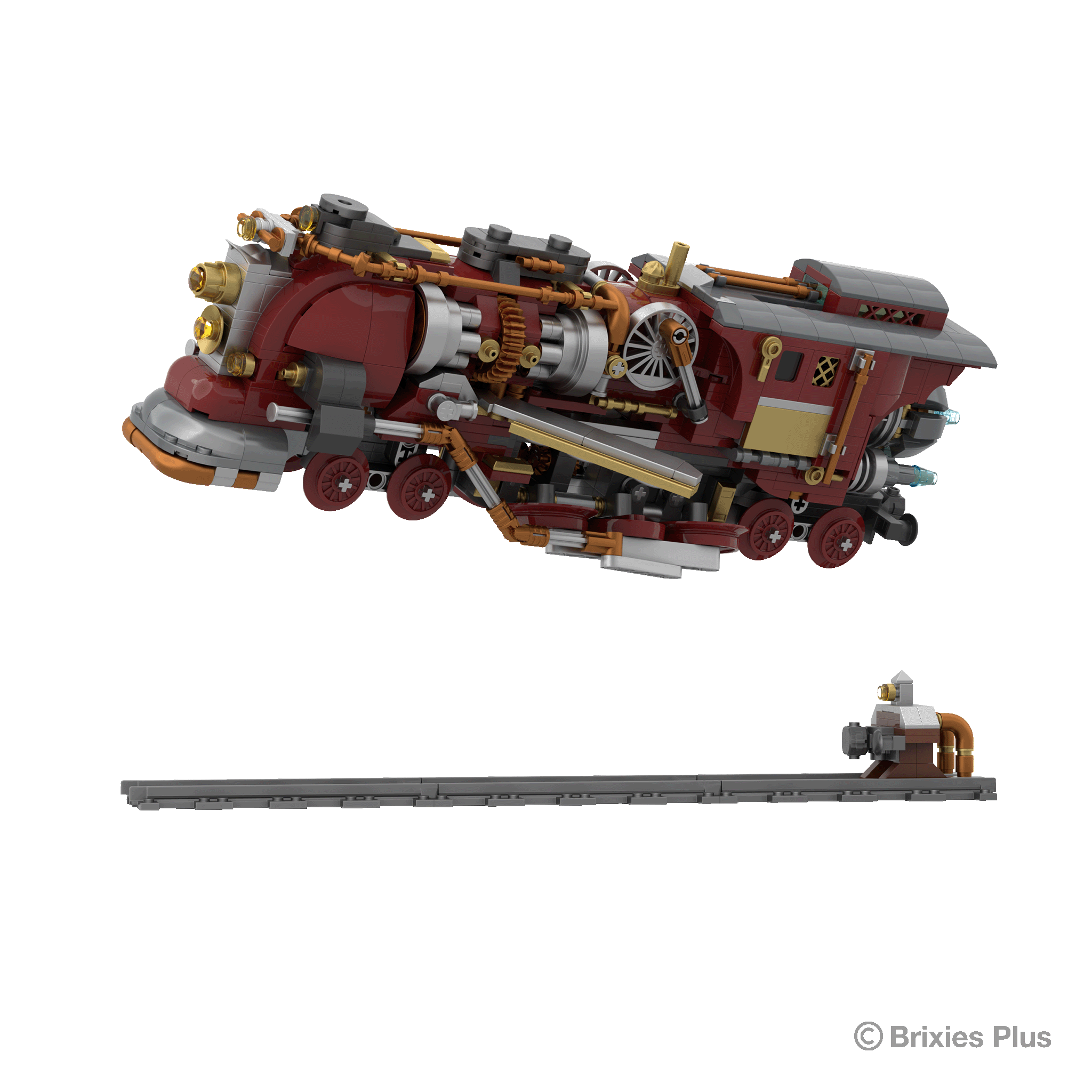 BRIXIES Plus  Steampunk Flying Train
