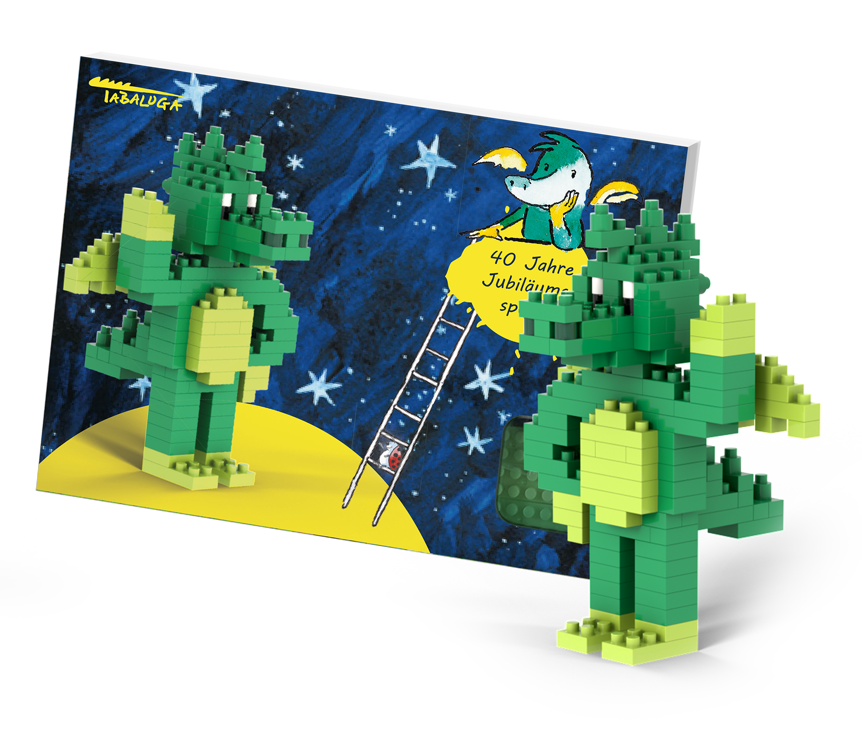 BRIXIES Postcard Tabaluga - Limited Special Edition - 40 Years Anniversary Special