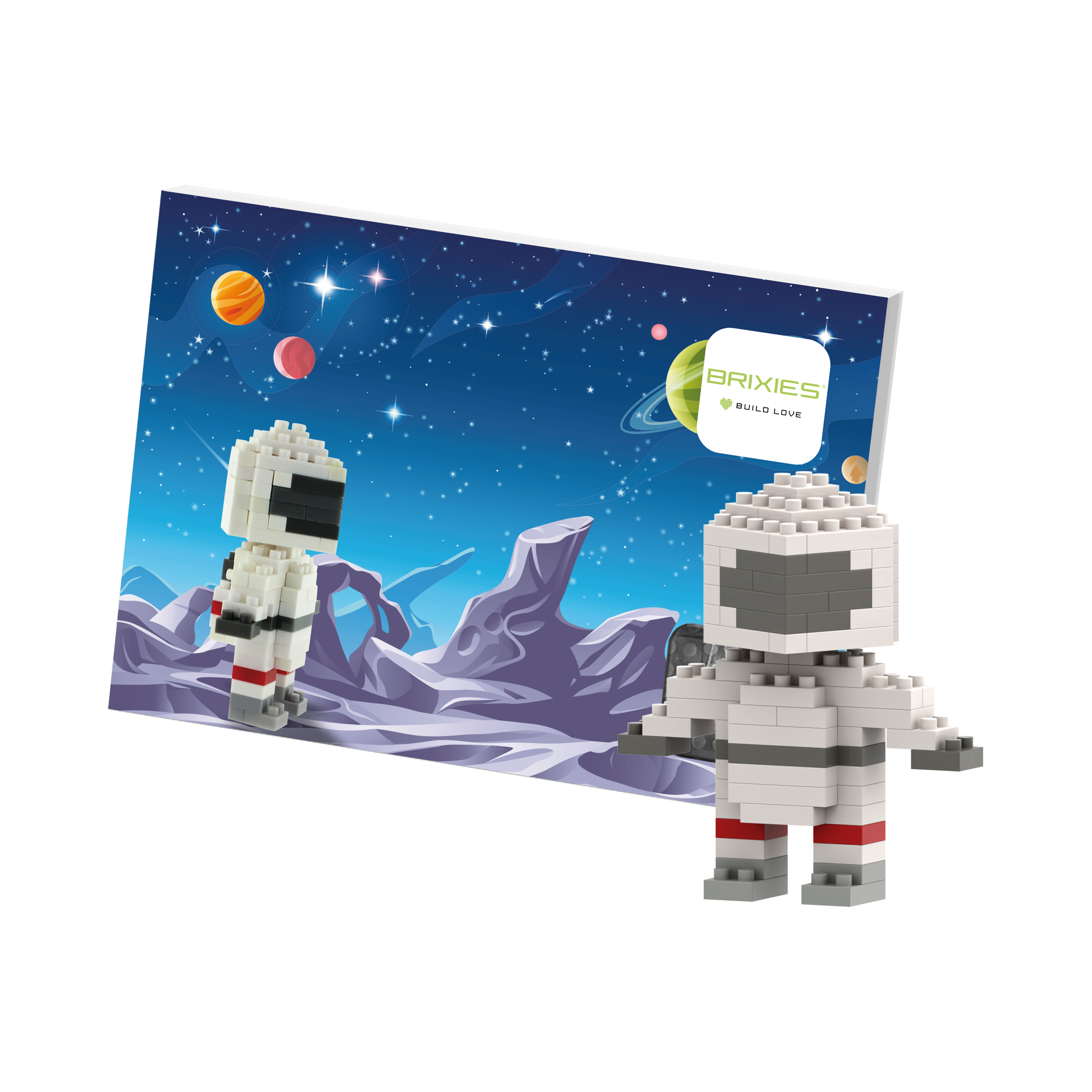 BRIXIES Postkarte Astronaut