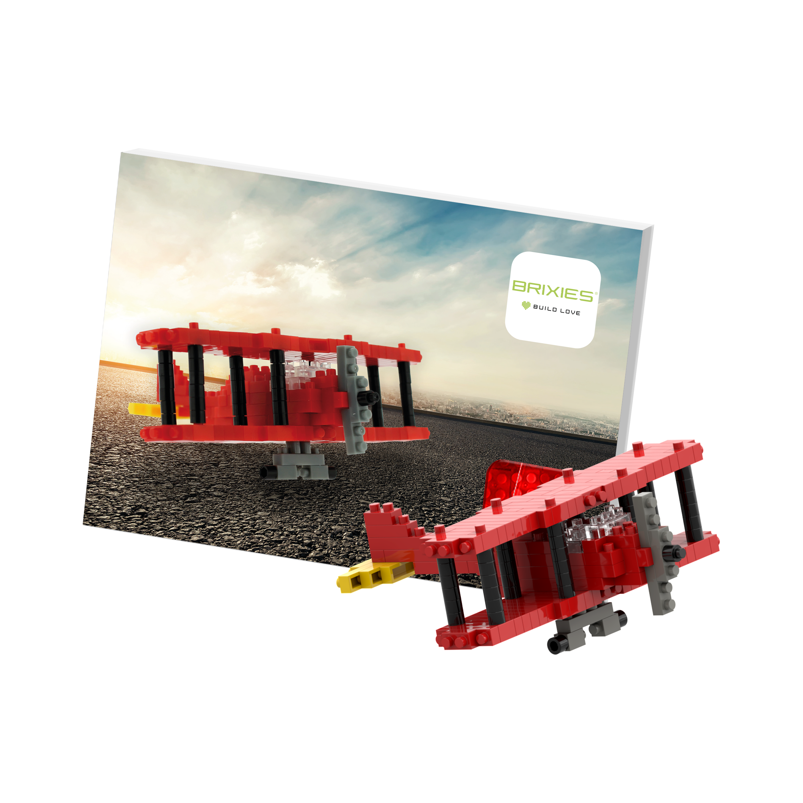 BRIXIES Postkarte Doppeldecker