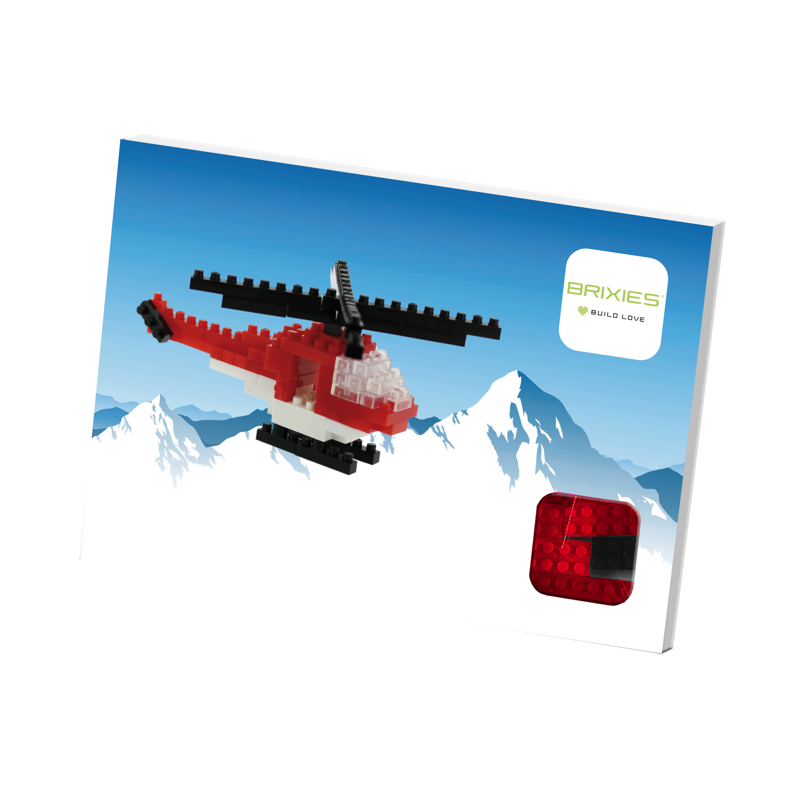 BRIXIES Postkarte Helikopter